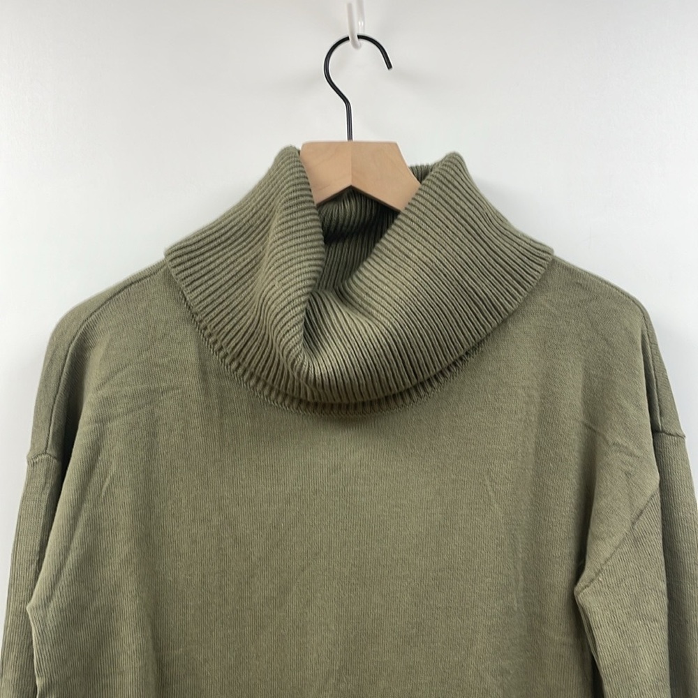 Ann Taylor LOFT Cowl Neck Tunic Relaxed Pullover Knit Sweater Green Medium - Picture 4 of 10